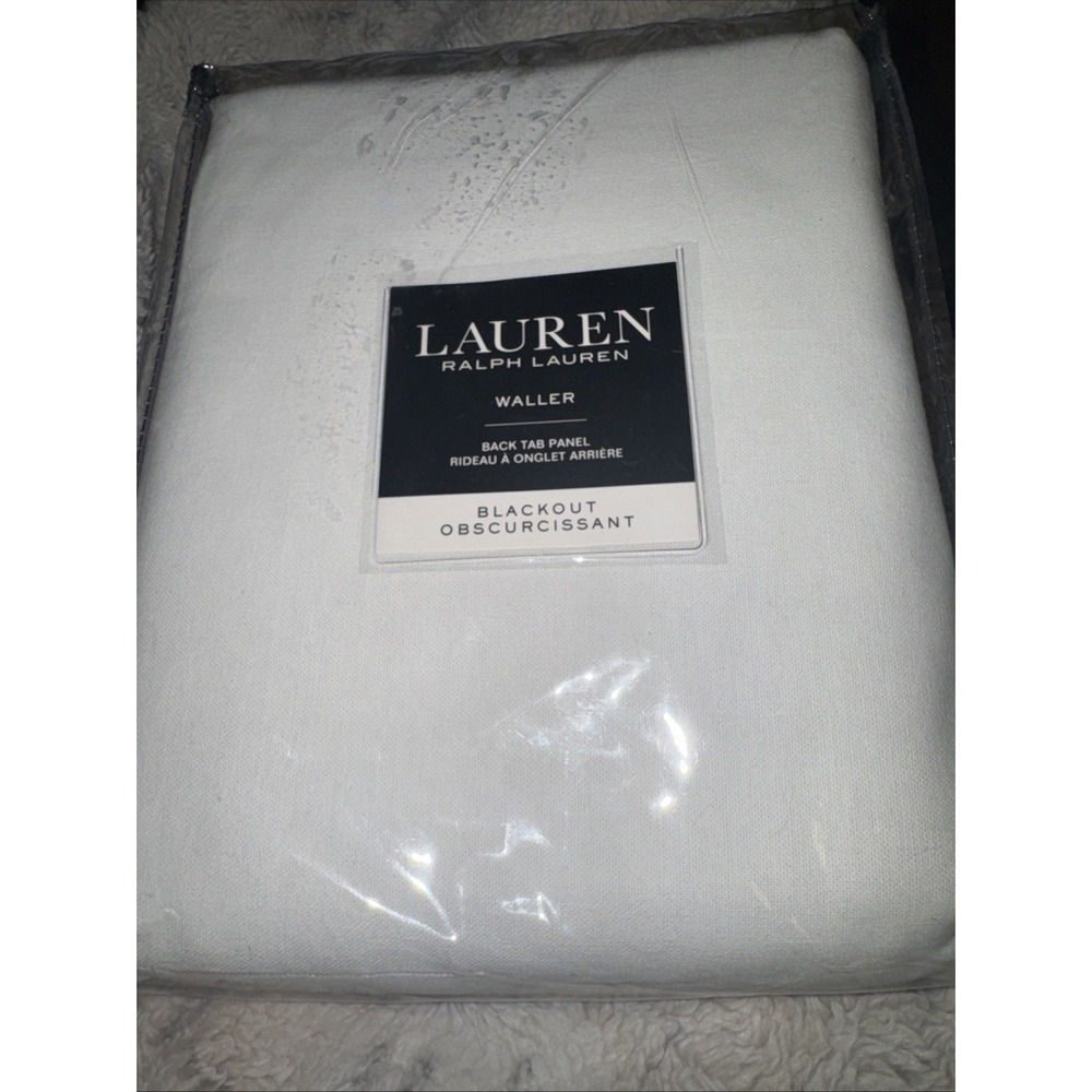 1- Lauren Ralph Lauren Waller Blackout White Curtains 52 X 84
